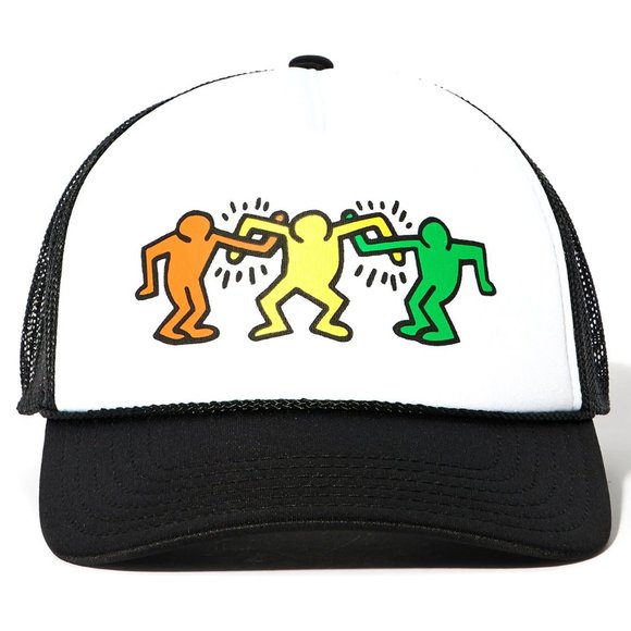 Keith Haring ATCQ A Tribe Called Quest Snapback Mesh Trucker Hat - Black - OSFM - Picture 1 of 5